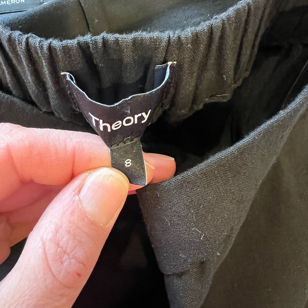 THEORY black linen pant Sz 8 new - Picture 3 of 3
